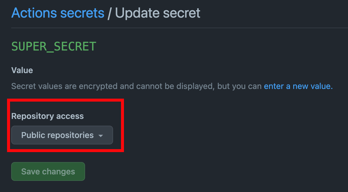 Insecure org-level secret configuration