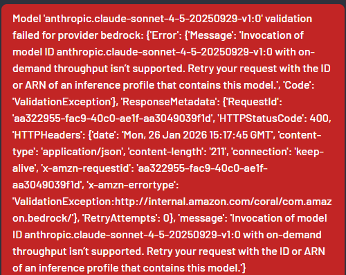 Amazon Bedrock Model Limitations